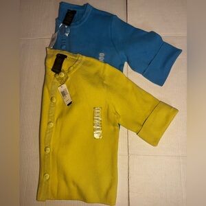 Grace Elements Women’s Button Down Shirts in Yellow and Blue XL